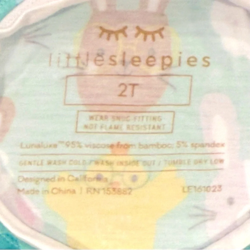 Little Sleepies Pastel Parade Two Piece Pajama Set Boys 2T Girls Bamboo Easter